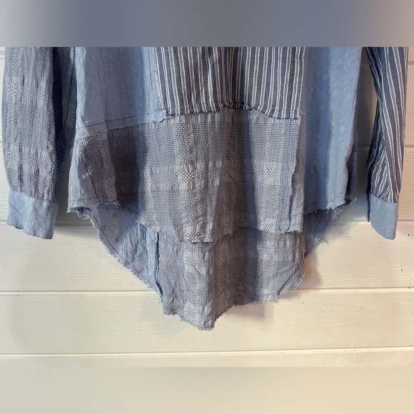 Sundance Mariel Tunic Patchwork Gauzy Oversized Boho Button Down Blouse Top XS - Picture 9 of 16